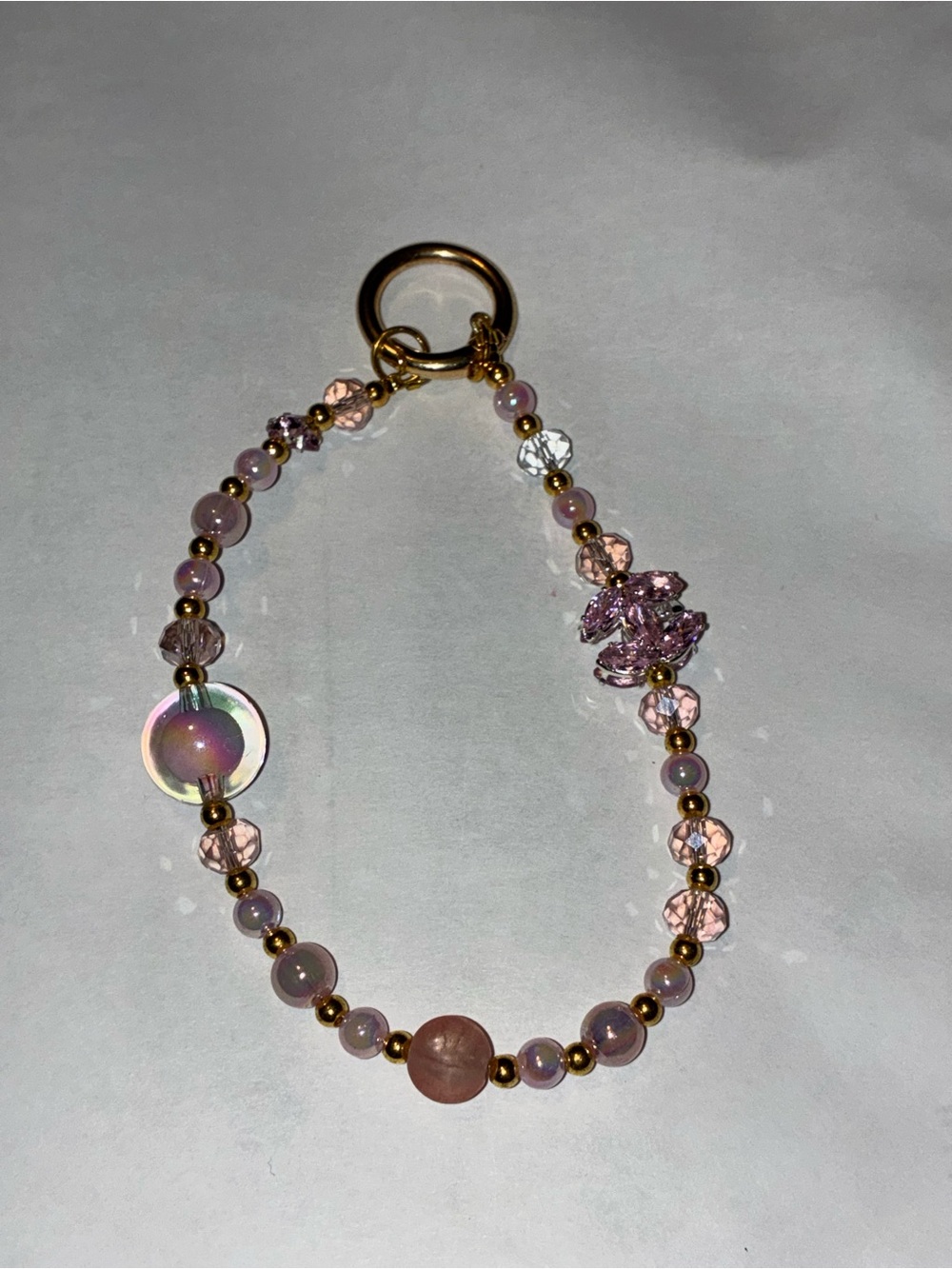 Beaded Charm Bracelet Keychain